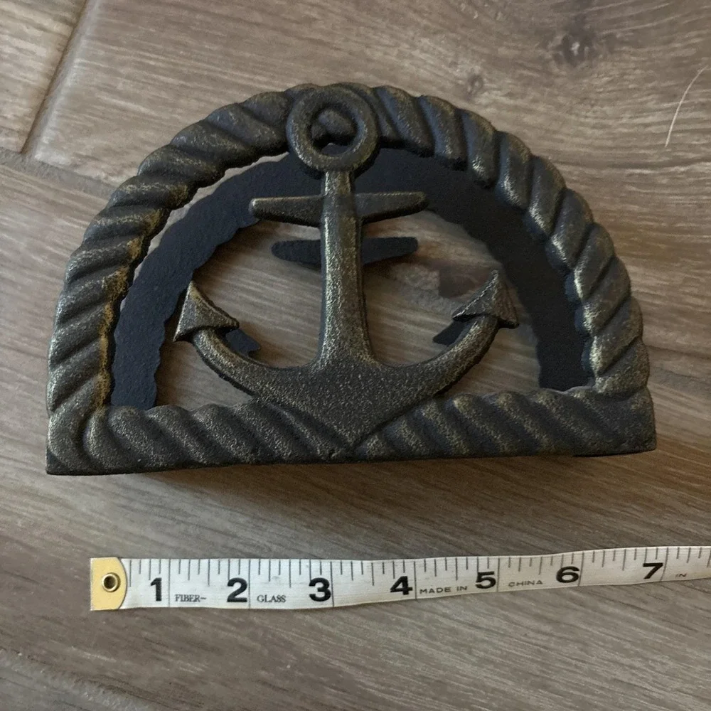 A Core‎ Kitchen Anchor Napkin/Letter Holder In Nautical Black Cast Iron